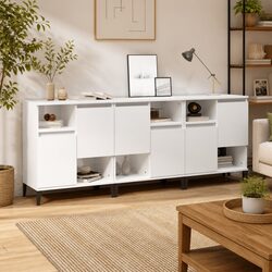 Specifications of High Gloss White Sideboard Cabinet Set - 3 pcs
