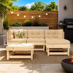 Garden Lounge Set: 5-Piece Outdoor Furniture, Brown