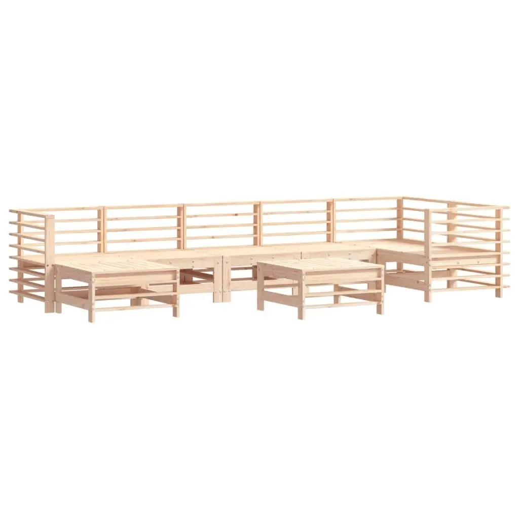 8-Piece Modular Lounge Set Made of Solid Pine