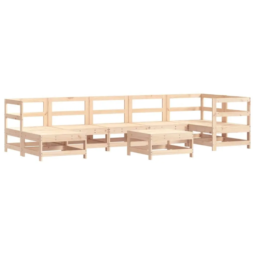Garden Lounge Set 8 Piece Outdoor Furniture Solid Wood Slatted Design Cushions