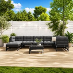 Specifications of the 8 Piece Garden Lounge Set in Black