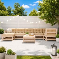 Specifications of 8-Piece Brown Outdoor Lounge Set with Cushions