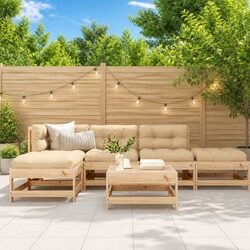 Garden Lounge Set Specifications: 6 Pieces of Pine Wood