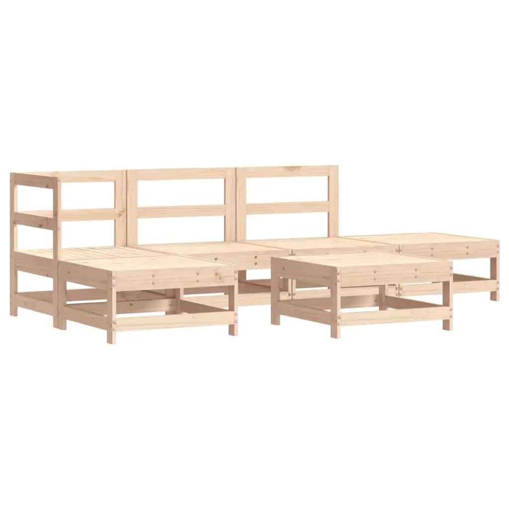 Garden Lounge Set 6 Piece Wooden Outdoor Furniture with Cushions Slatted Design