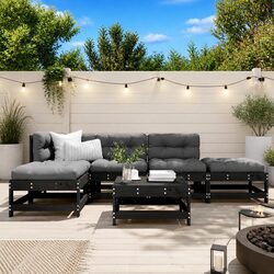 Specifications for 6-Piece Black Outdoor Lounge Set