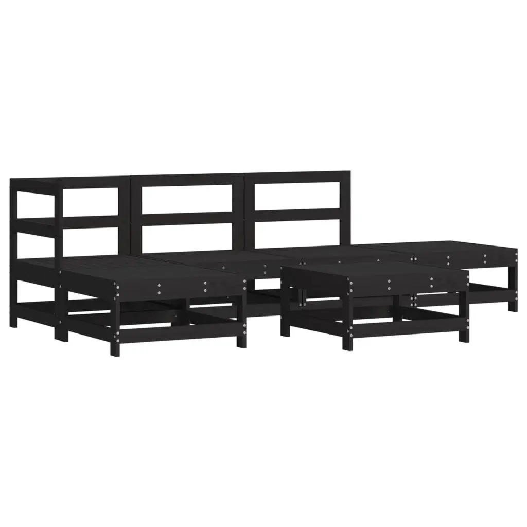 Garden Lounge Set Outdoor Furniture 6 Piece Patio Sofa with Cushions Black