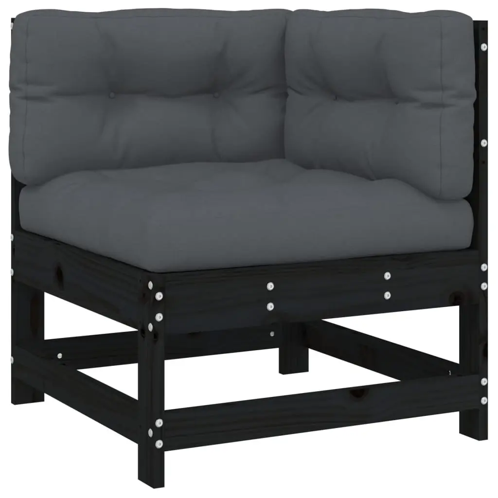 Garden Lounge Set Outdoor Furniture 6 Piece Patio Sofa with Cushions Black