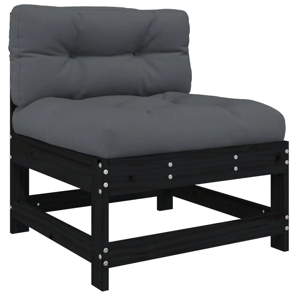 Garden Lounge Set Outdoor Furniture 6 Piece Patio Sofa with Cushions Black