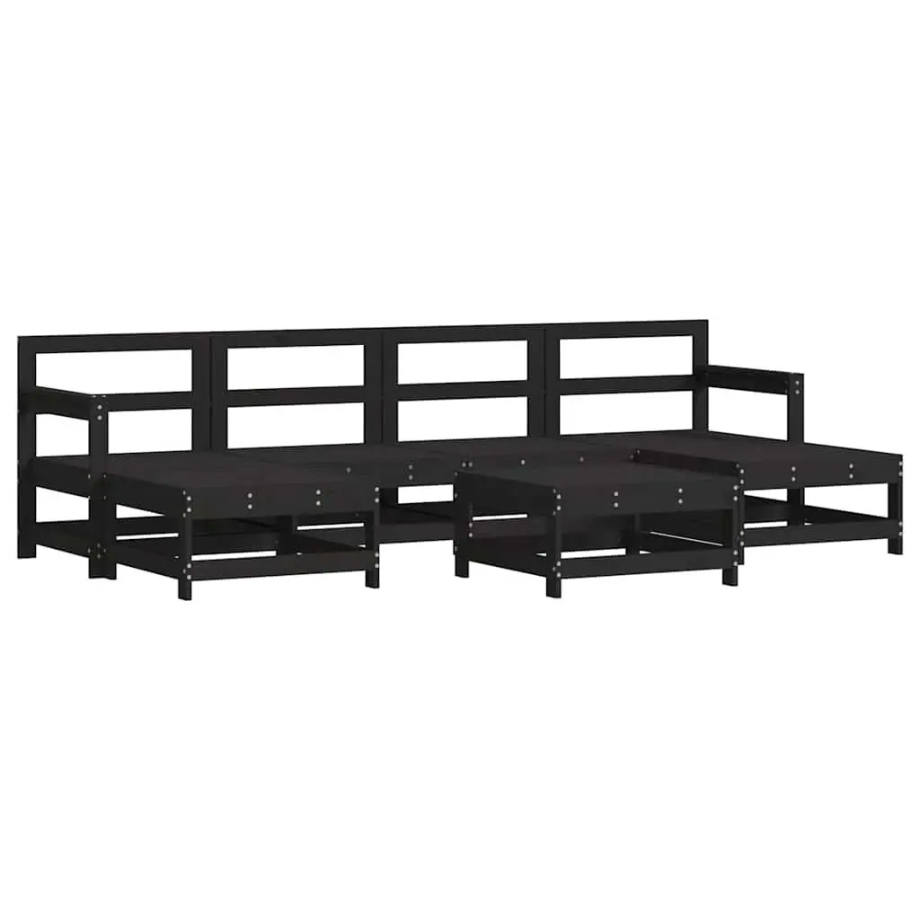 7-Piece Outdoor Lounge Set with Solid Pine Wood Frame