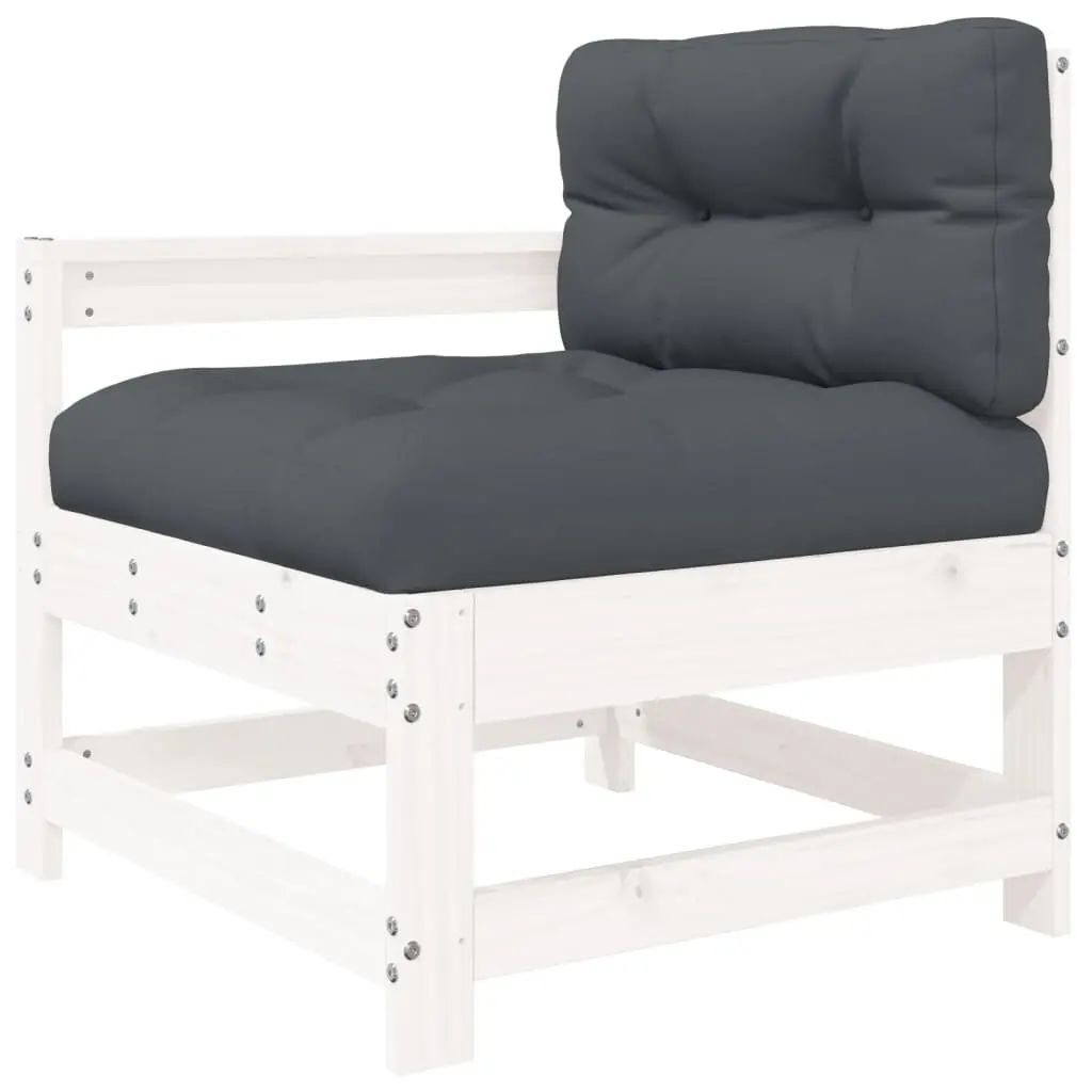 7 Piece Patio Sofa Set with Solid Pine Wood and Cushions