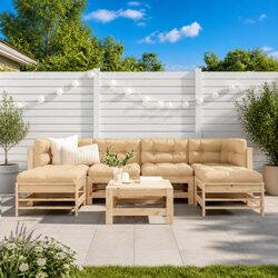 Specifications of 7 Piece Solid Wood Garden Lounge Set