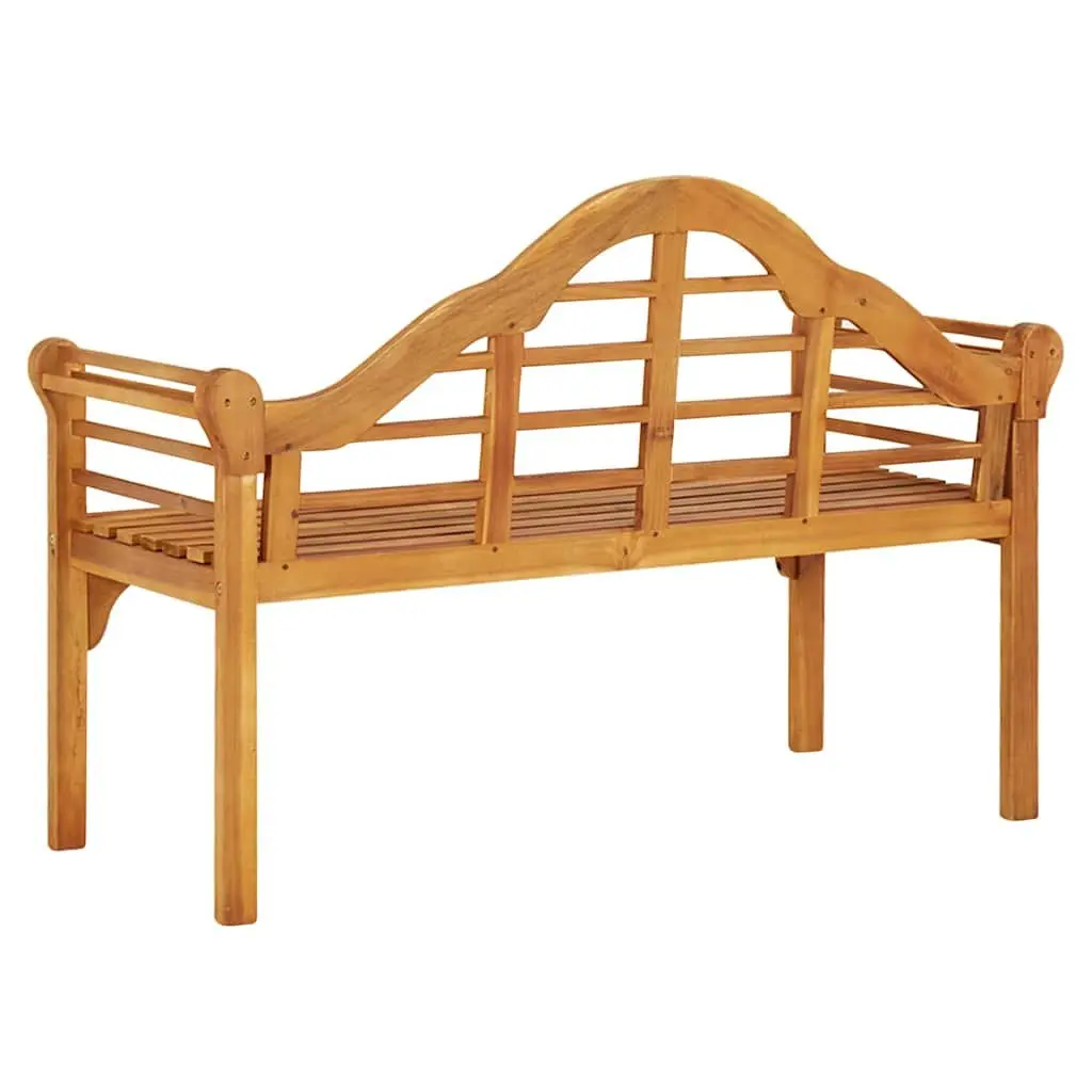 Solid Acacia Wood Garden Bench 125cm Outdoor Patio Brown Backrest Armrests