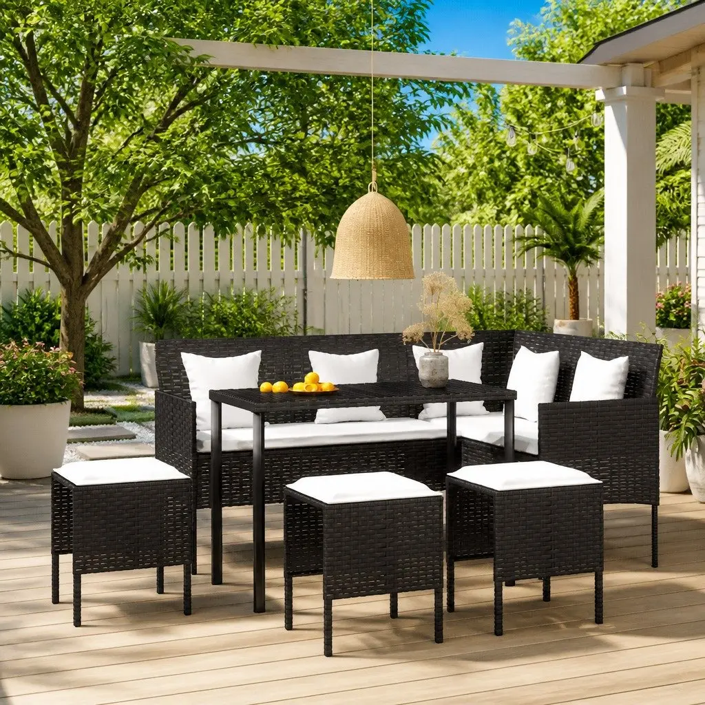 5 Piece L-Shaped Outdoor Sofa Set