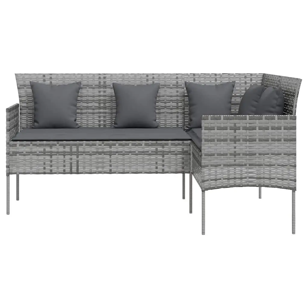 L-Shaped Outdoor Sofa Set Garden Patio 5 Piece Grey