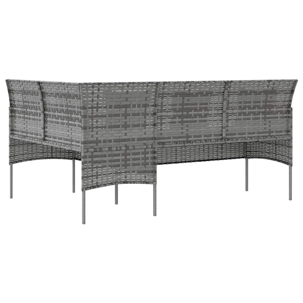 L-Shaped Outdoor Sofa Set Garden Patio 5 Piece Grey