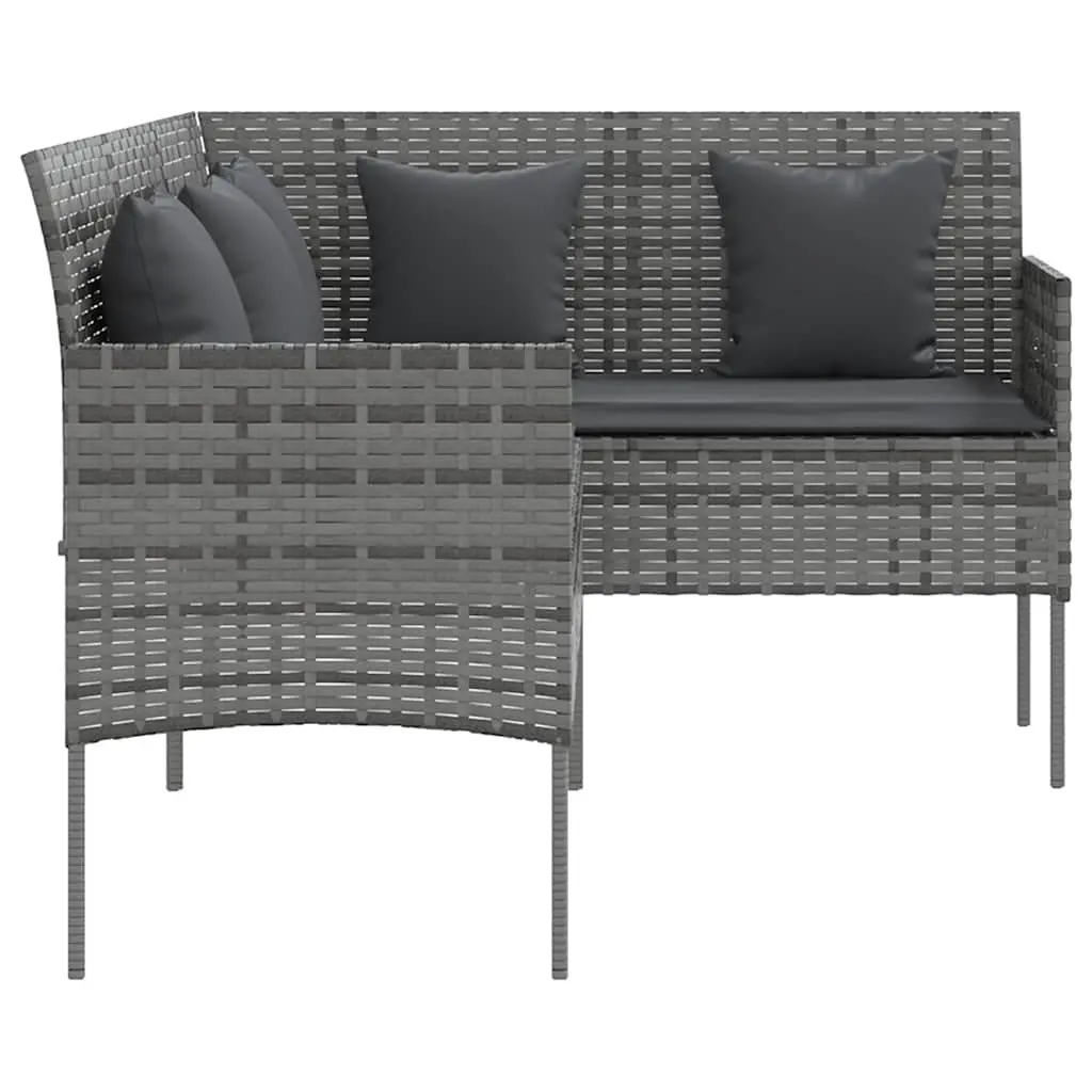 L-Shaped Outdoor Sofa Set Garden Patio 5 Piece Grey