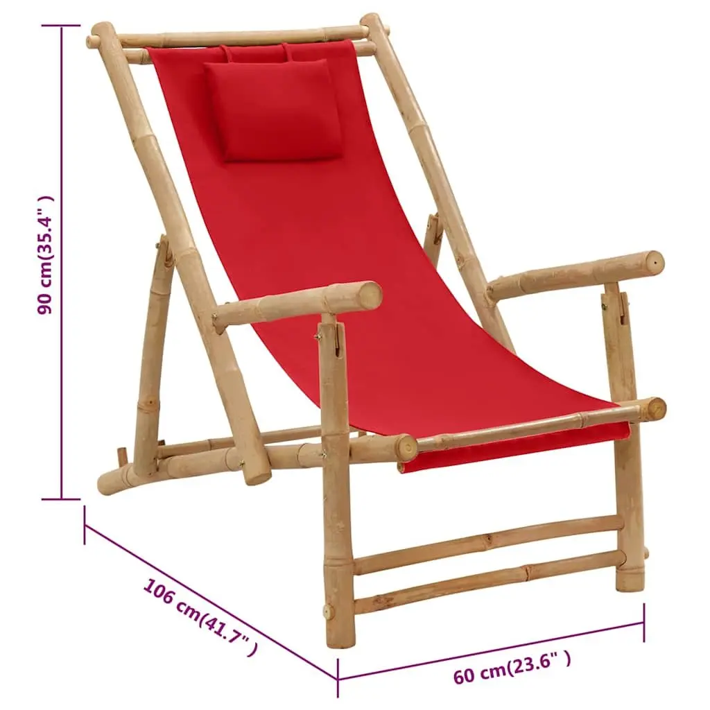 Bamboo Frame Adjustable Deck Chair