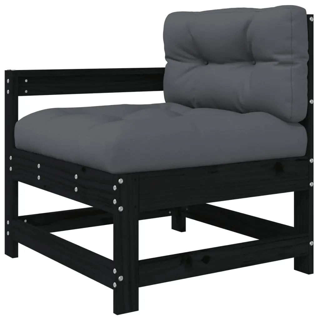 Garden Lounge Set Outdoor Furniture 6 Piece Black Wood Patio Sofa