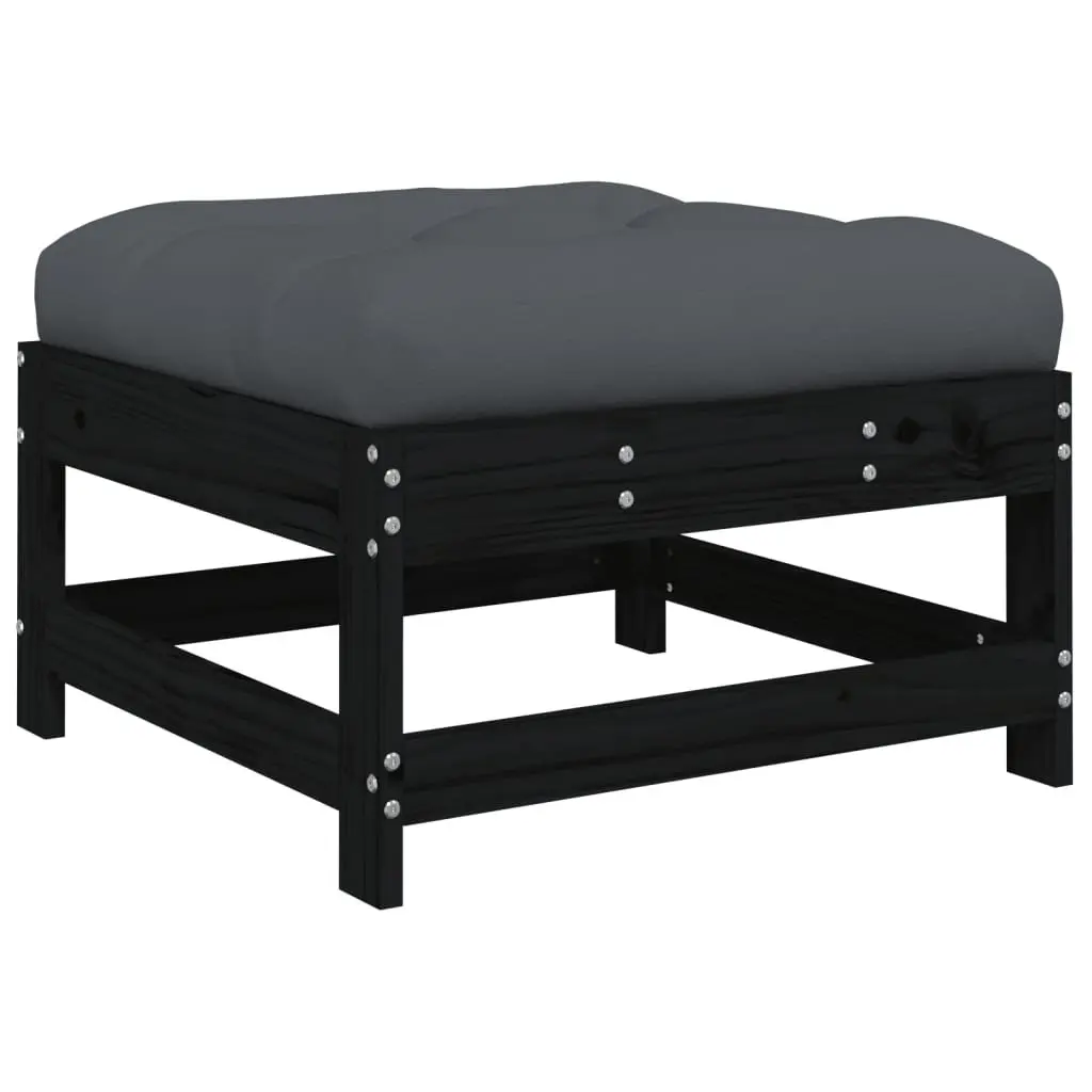 Garden Lounge Set Outdoor Furniture 6 Piece Black Wood Patio Sofa