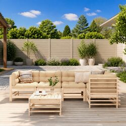 Garden Lounge Set 6 Piece Outdoor Furniture Patio Sofa with Cushions Wooden