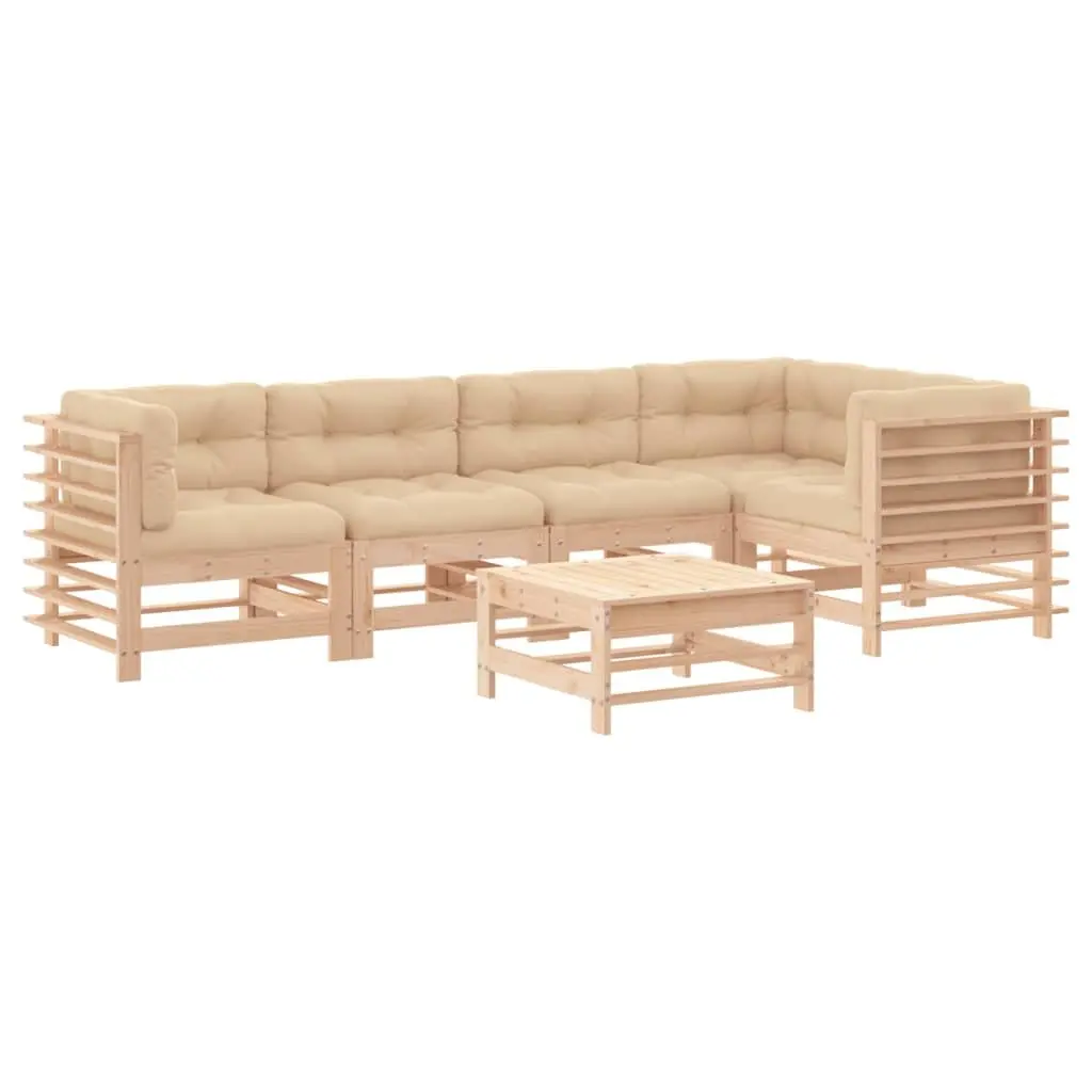 Garden Lounge Set 6 Piece Outdoor Furniture Patio Sofa with Cushions Wooden