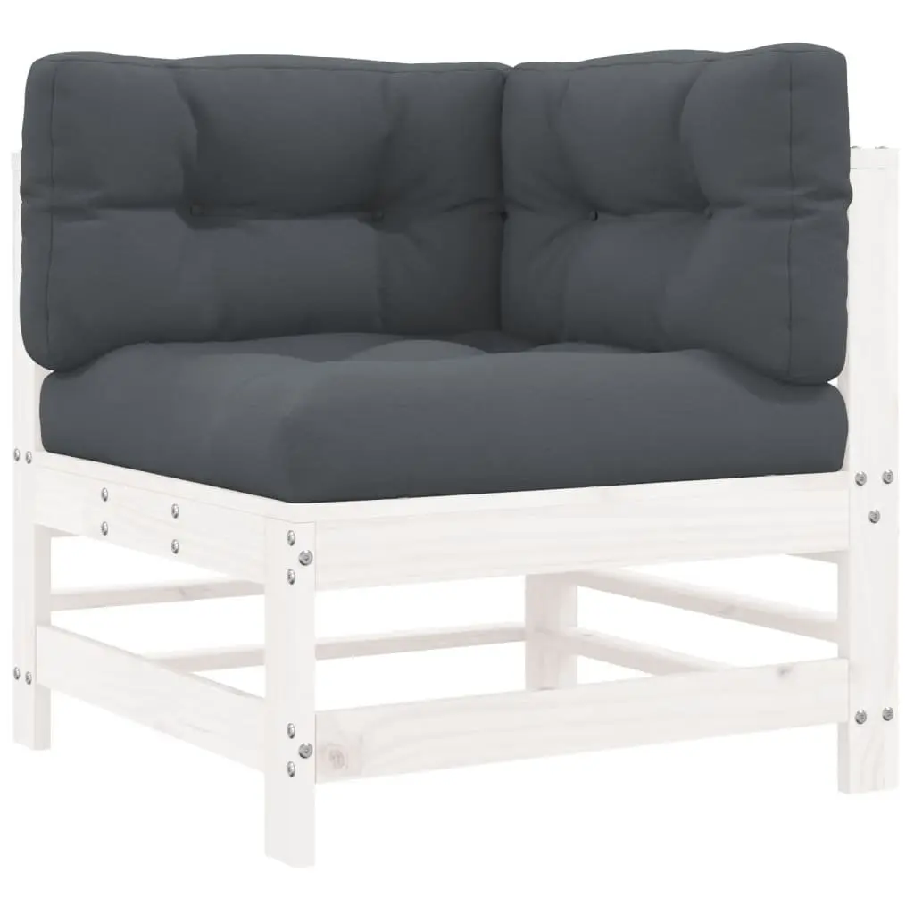 6-Piece White Wood Garden Lounge Set