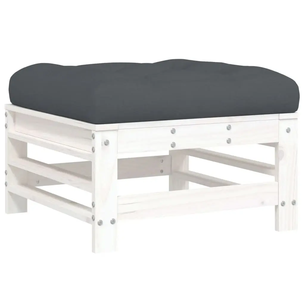 6-Piece White Wood Garden Lounge Set