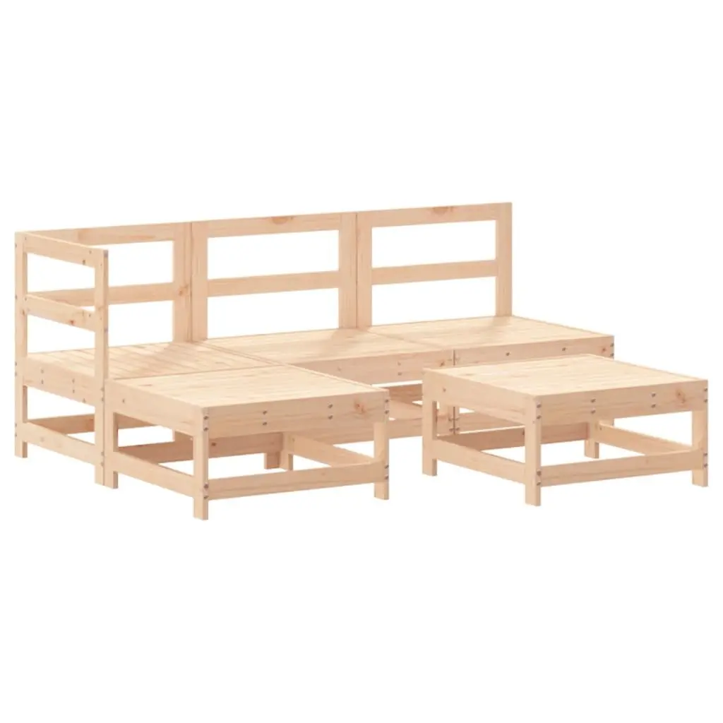 5 Piece Garden Lounge Set Outdoor Patio Furniture Cushioned Solid Wood