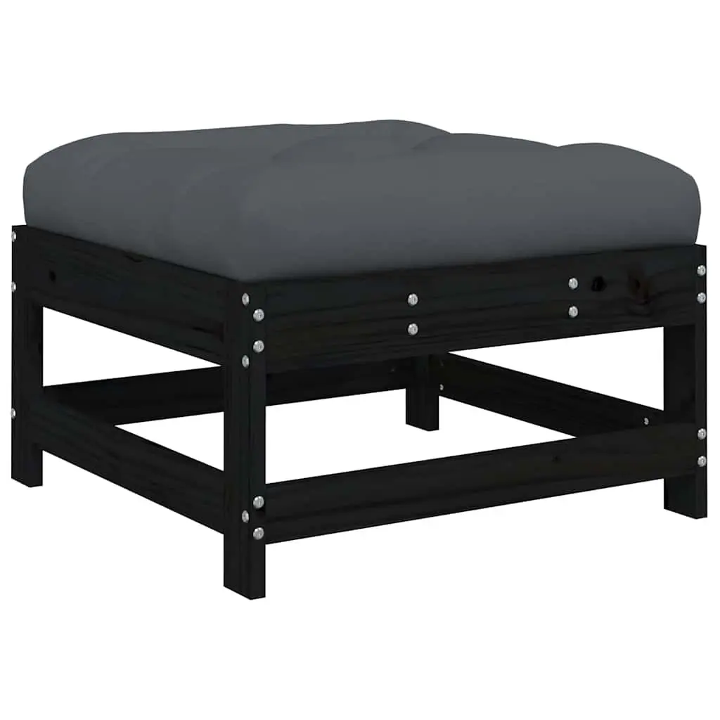 Garden Lounge Set 5 Piece Outdoor Patio Furniture Black Wooden Sofa