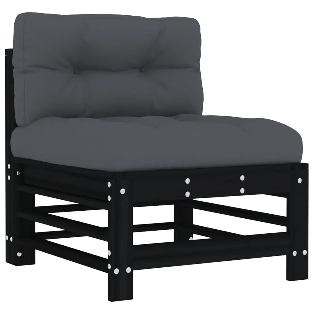 Garden Lounge Set Outdoor Furniture 5 Piece Patio Sofa with Cushions Black