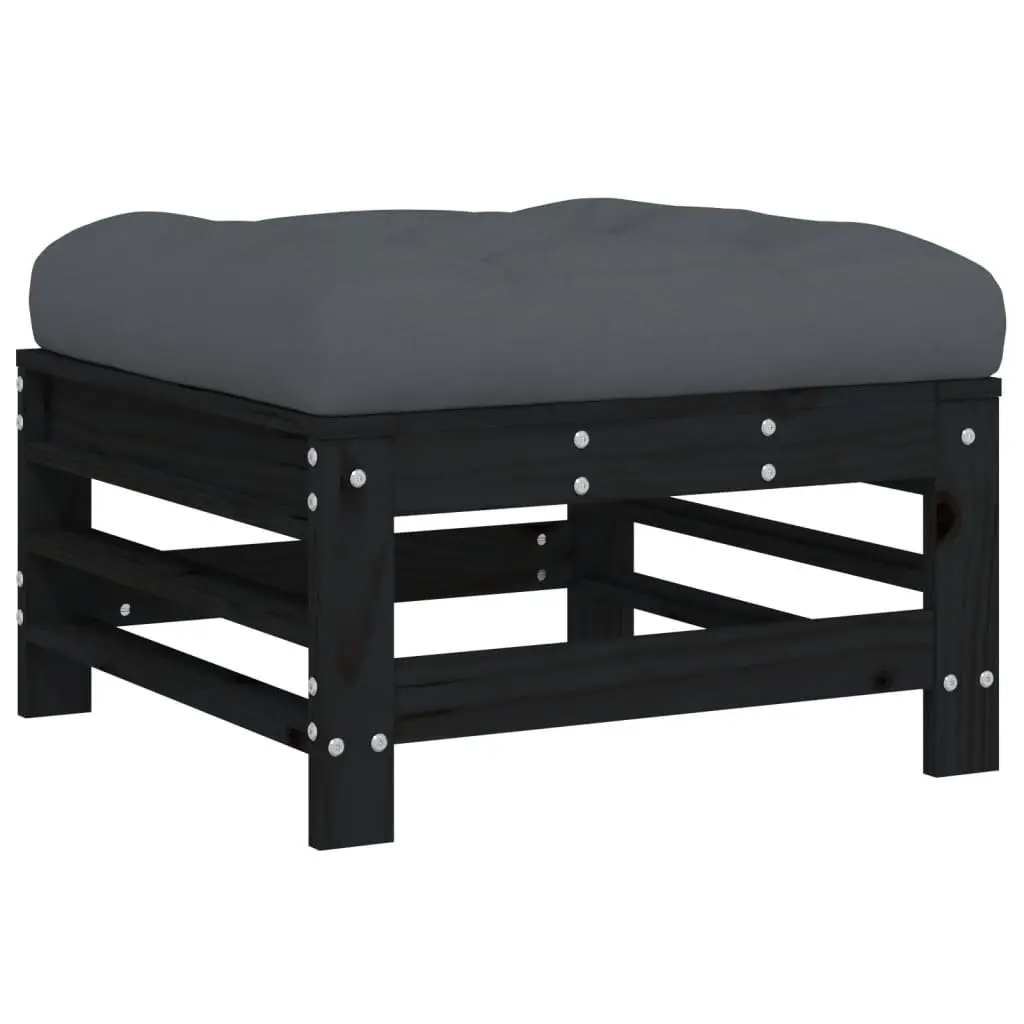 Garden Lounge Set Outdoor Furniture 5 Piece Patio Sofa with Cushions Black