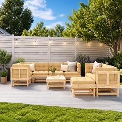 10 Piece Modular Garden Lounge Set: Dimensions & Specs