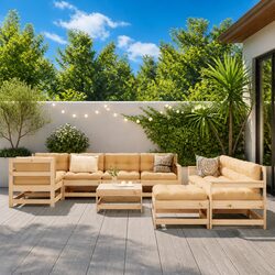 Specifications of 10 Piece Brown Garden Lounge Set