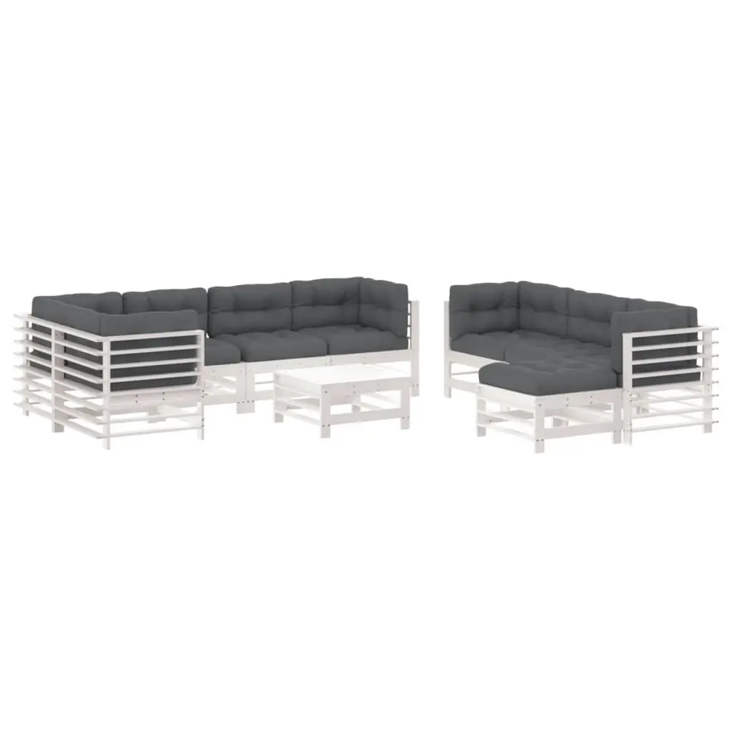10-Piece White Patio Lounge Set