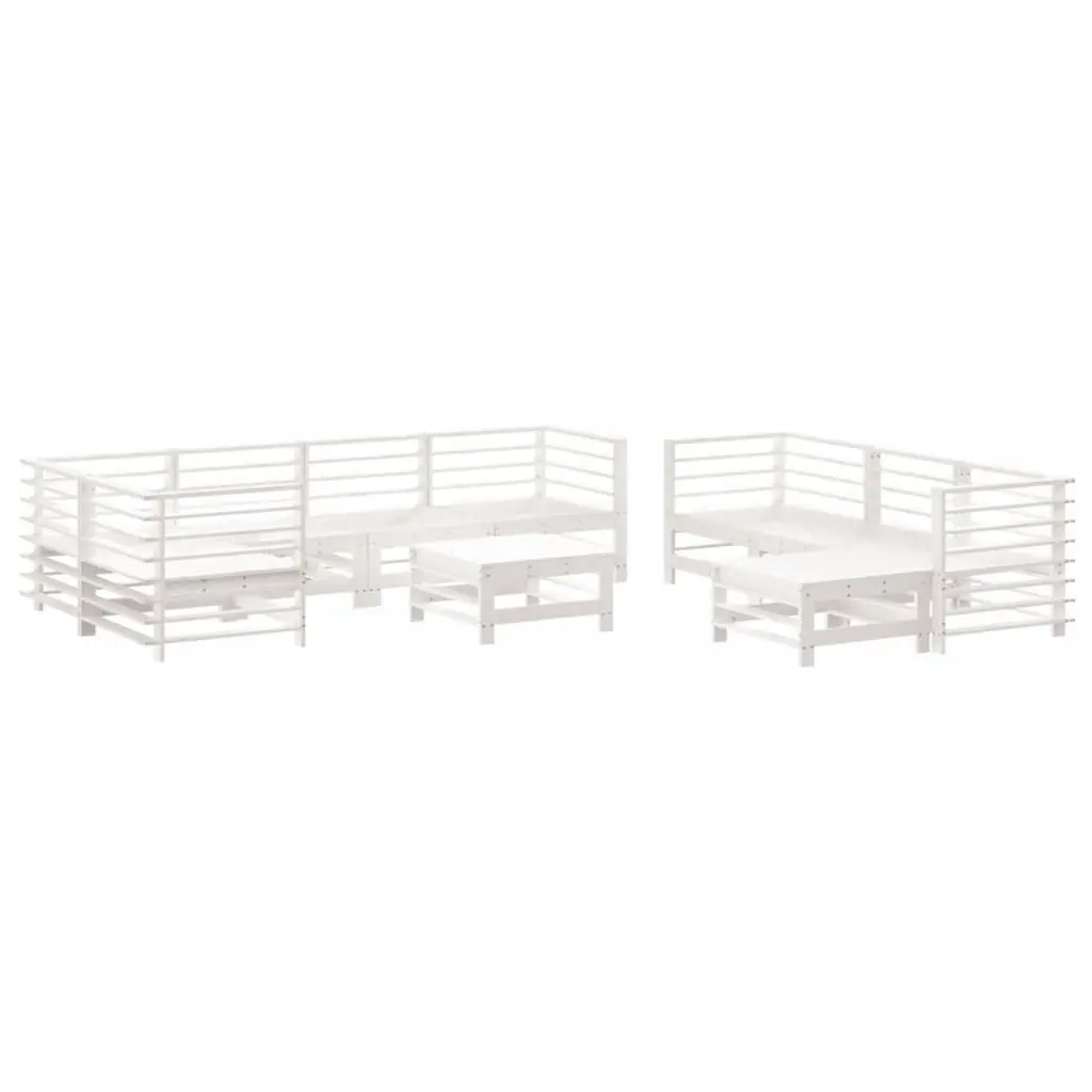 10-Piece White Patio Lounge Set