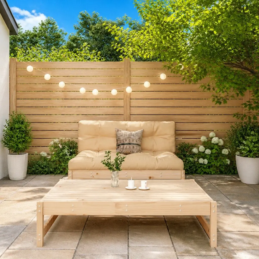 Outdoor Furniture Garden Lounge Set 2 Piece with Cushions for Patio in Solid Pine Wood