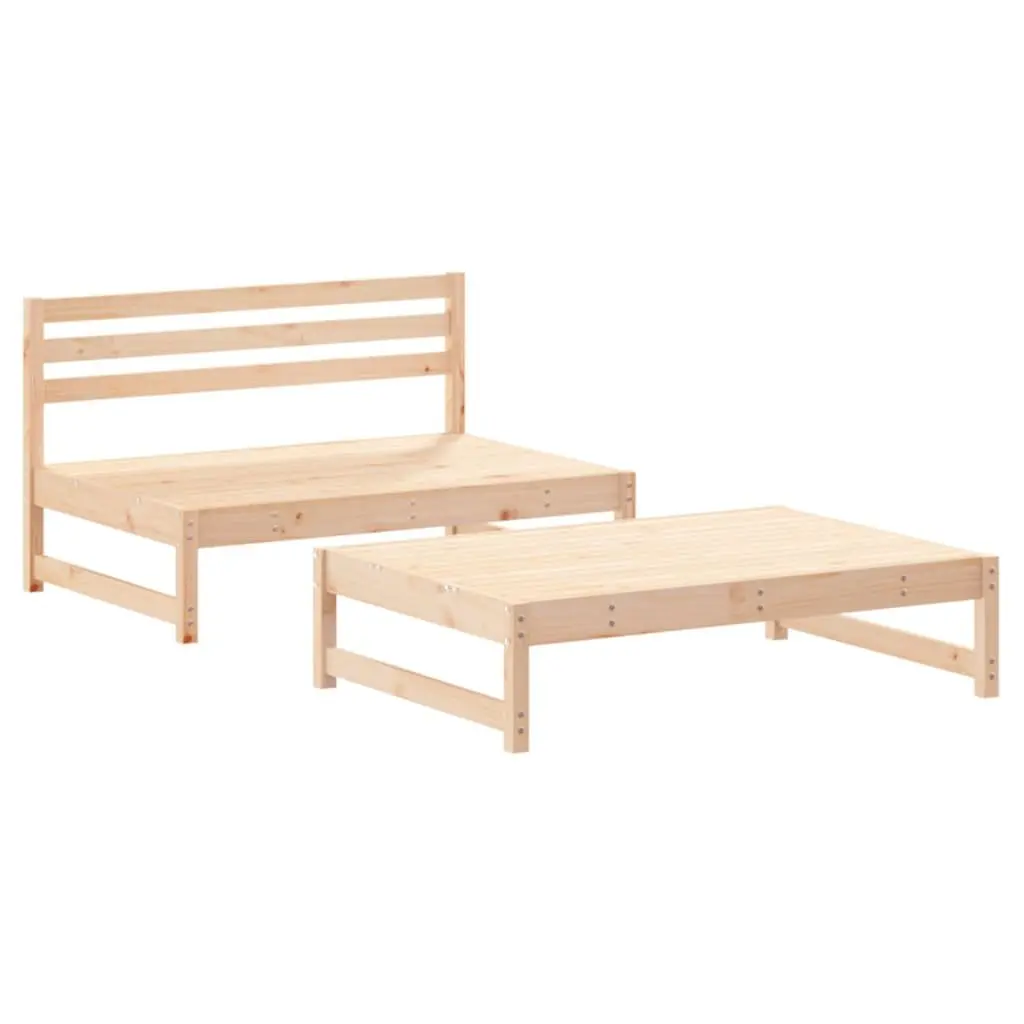 Outdoor Furniture Garden Lounge Set 2 Piece with Cushions for Patio in Solid Pine Wood