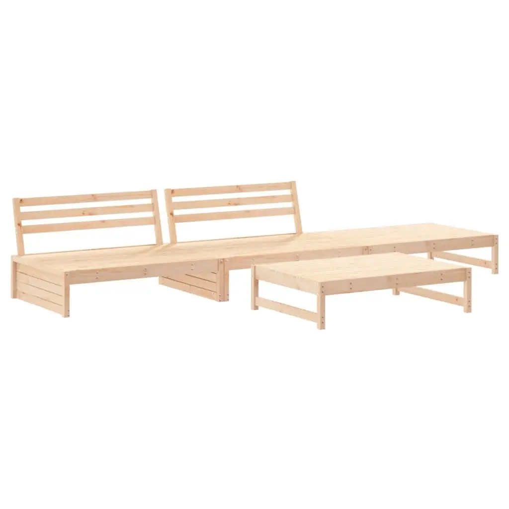 Garden Lounge Set 4 Piece Outdoor Furniture Solid Wood Modular Sofa