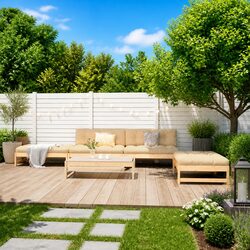 Garden Lounge Set 5 Piece Wooden Outdoor Furniture Patio Sofa with Cushions