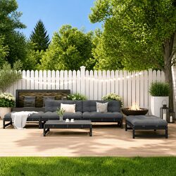 5-Piece Outdoor Lounge Furniture Set in Black