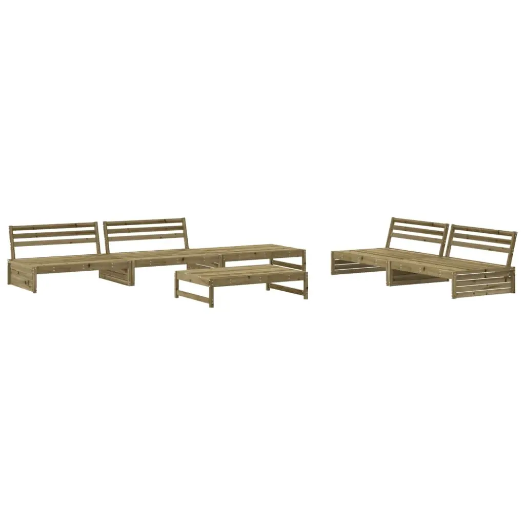 Garden Lounge Set Outdoor Furniture 6 Piece Impregnated Pine Wood with Cushions