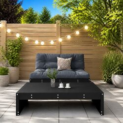 Garden Lounge Set Specifications: 2-Piece Black Wood Design