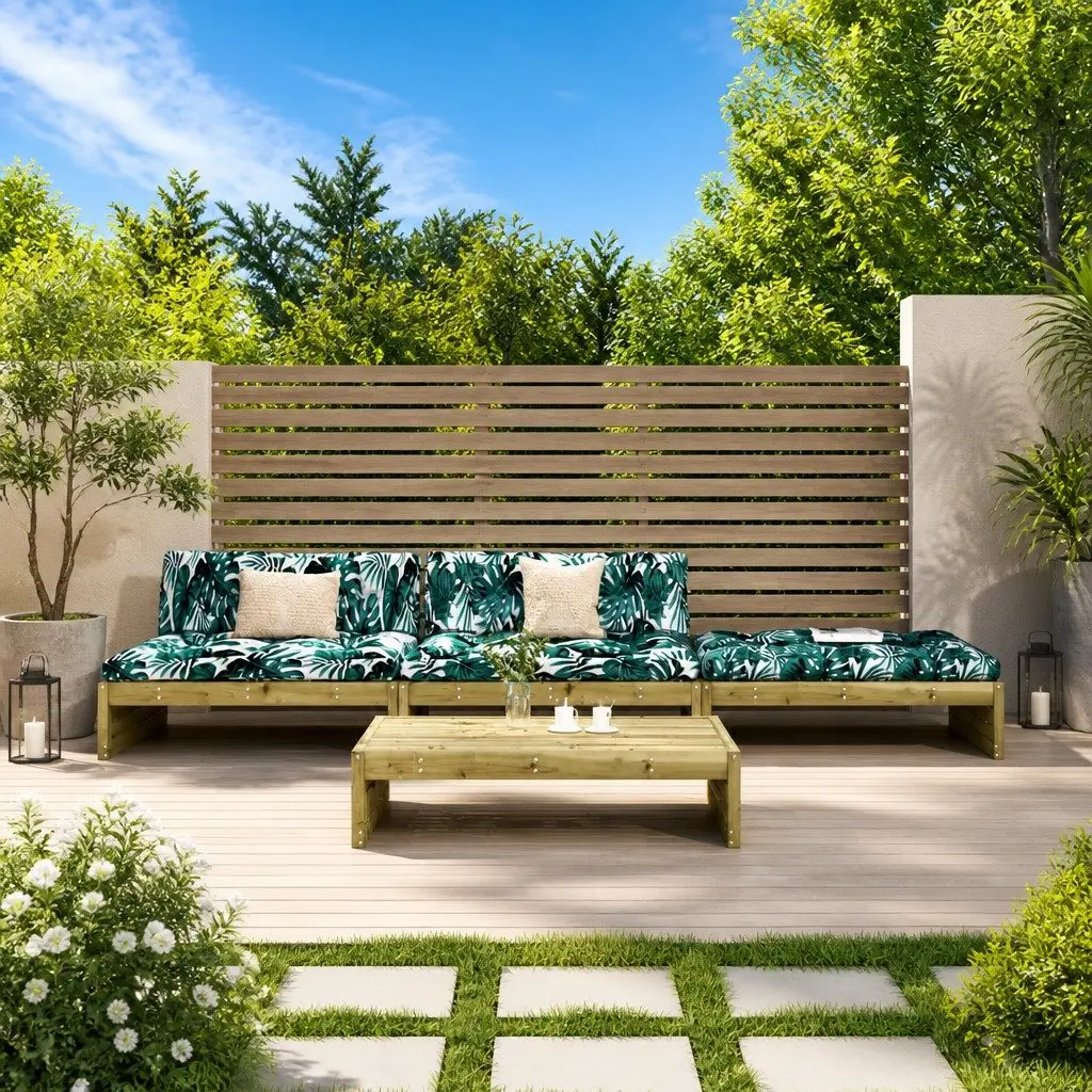 Garden Lounge Set Outdoor Furniture Patio Sofa with Cushions 4 Piece