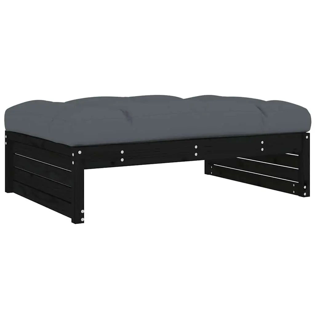 Garden Lounge Set 5 Piece Outdoor Furniture Patio Seating with Cushions Black