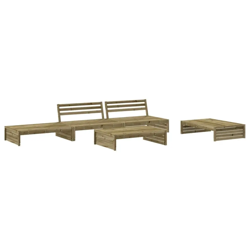 Garden Lounge Set Outdoor Furniture Patio Seating 5 Piece Brown