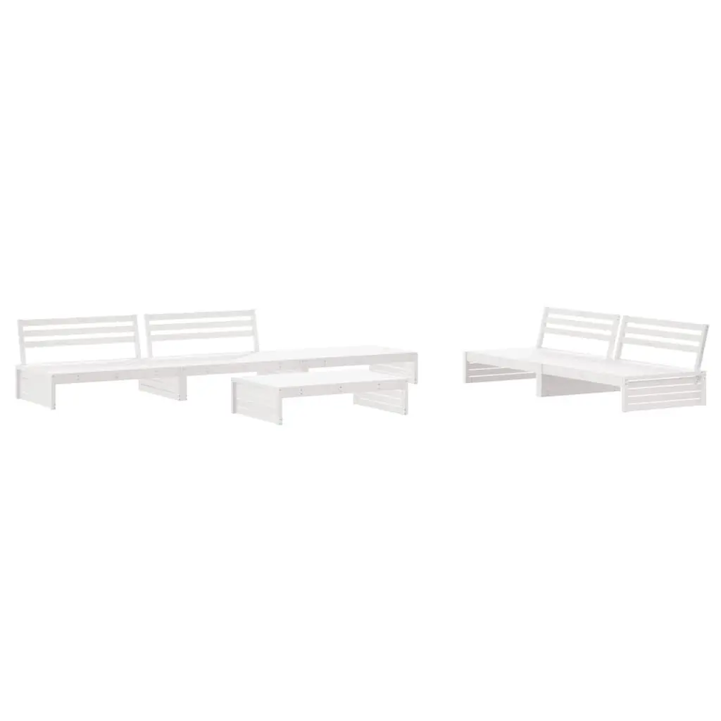 Garden Lounge Set Outdoor Furniture 6 Piece Patio Sofa with Cushions White