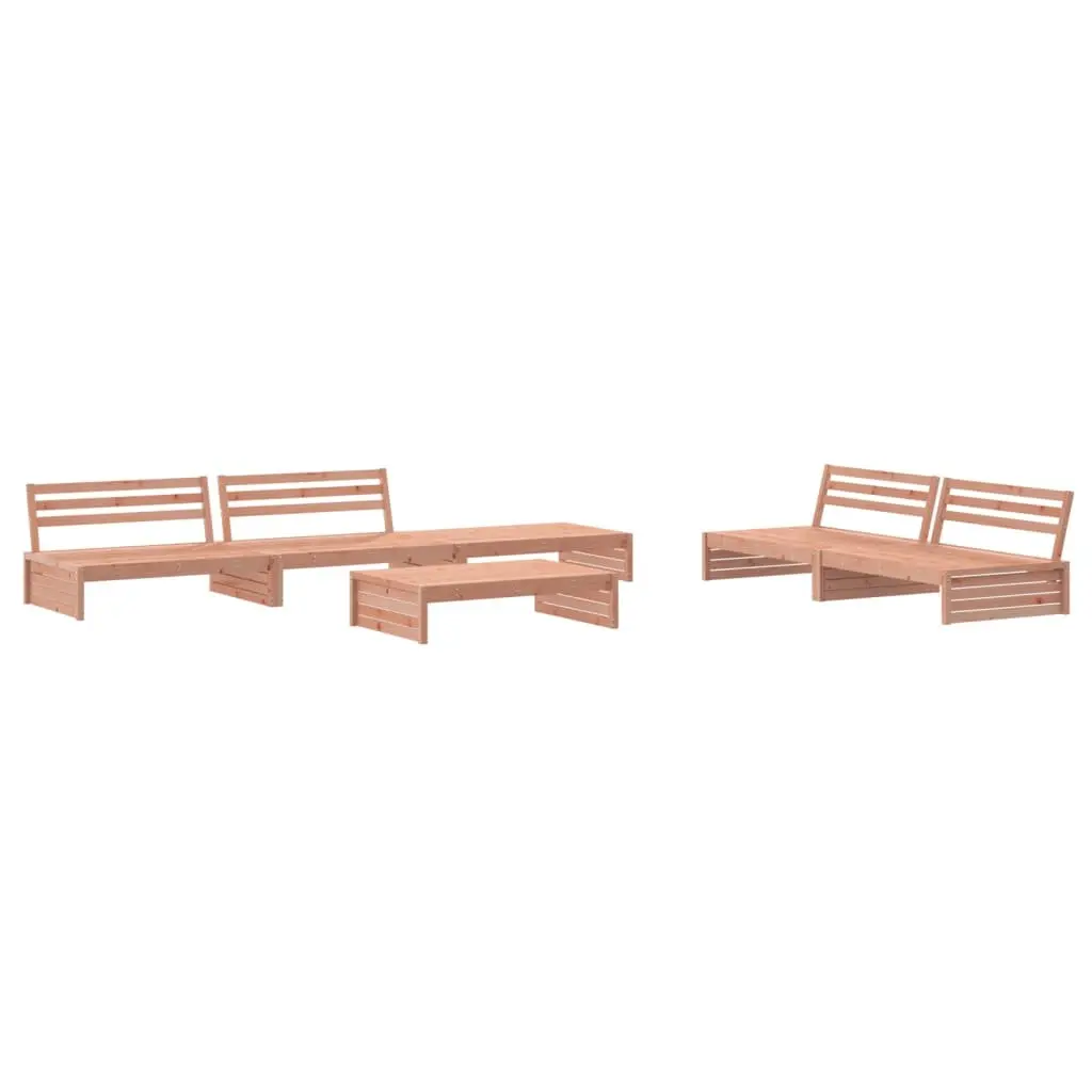 Solid Wood Lounge Set 6 Piece for Garden Patio with Cushions Brown