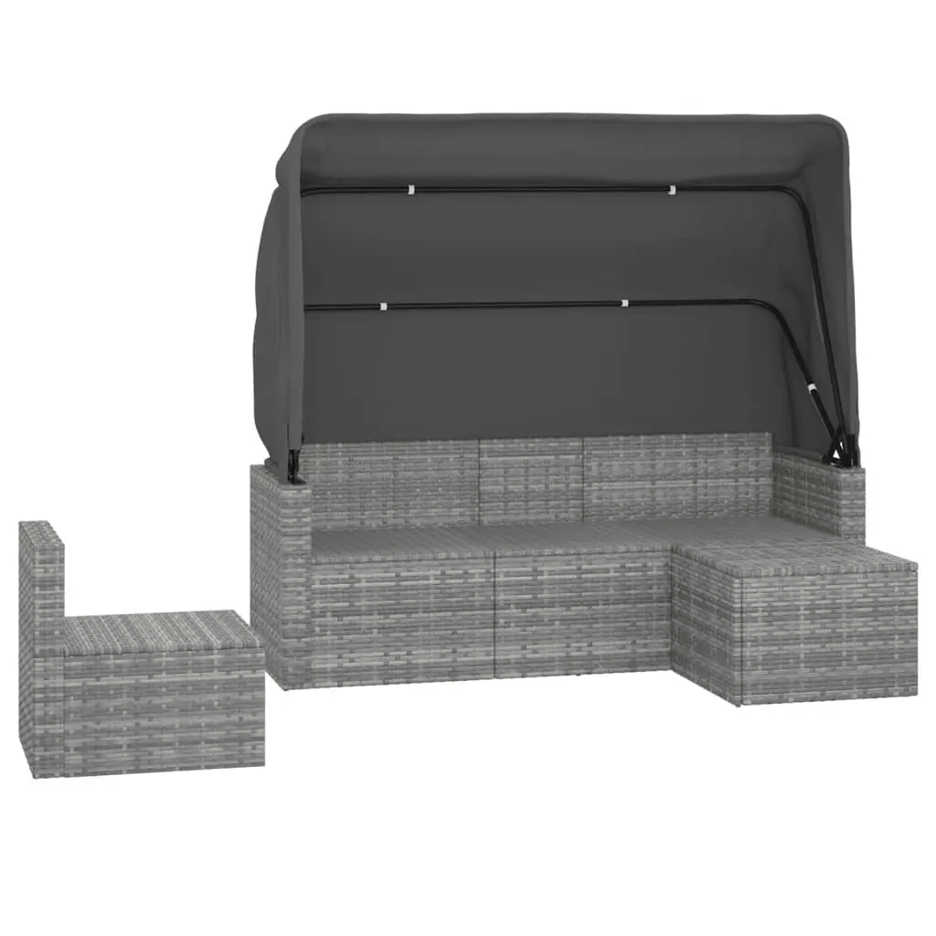 Grey Poly Rattan 4 Piece Garden Sofa Set
