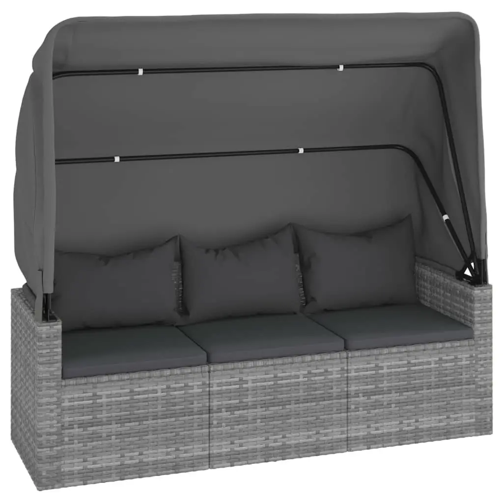 Grey Poly Rattan 4 Piece Garden Sofa Set