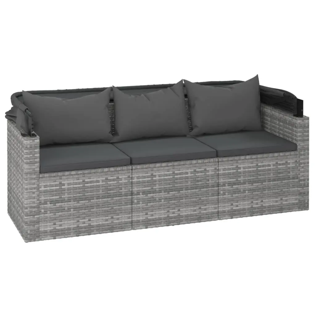Grey Poly Rattan 4 Piece Garden Sofa Set